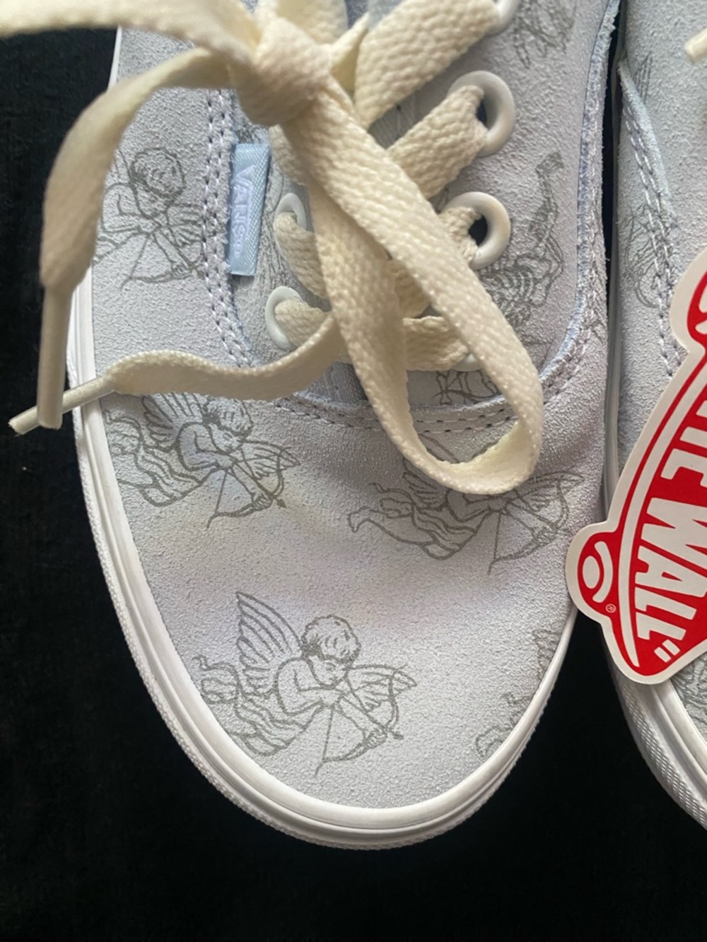 Vans Light Blue Canvas Low-Top Sneakers with Cream Laces - Picture 3 of 12
